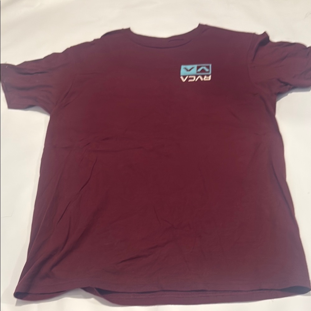 RVCA Men's Burgundy Short Sleeve Tee